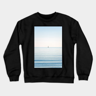 Lonely Boat in the ocean Crewneck Sweatshirt